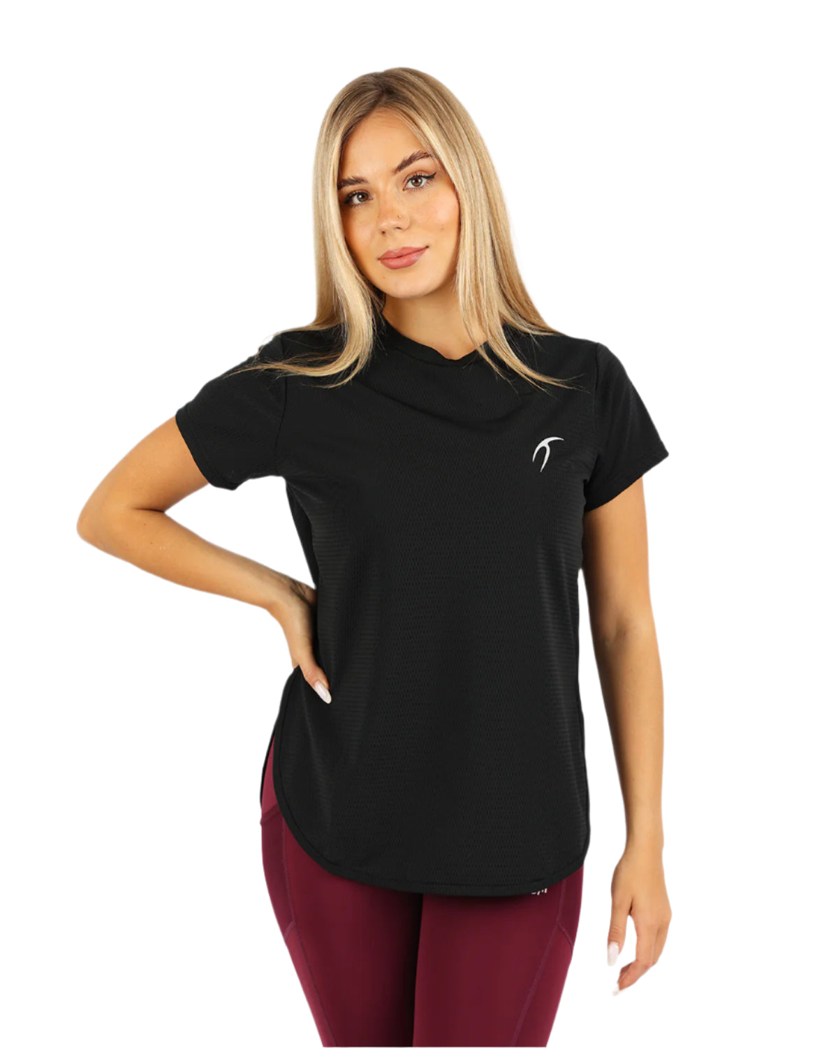 Short-Sleeve Breathable Black Top-Atum -23177938