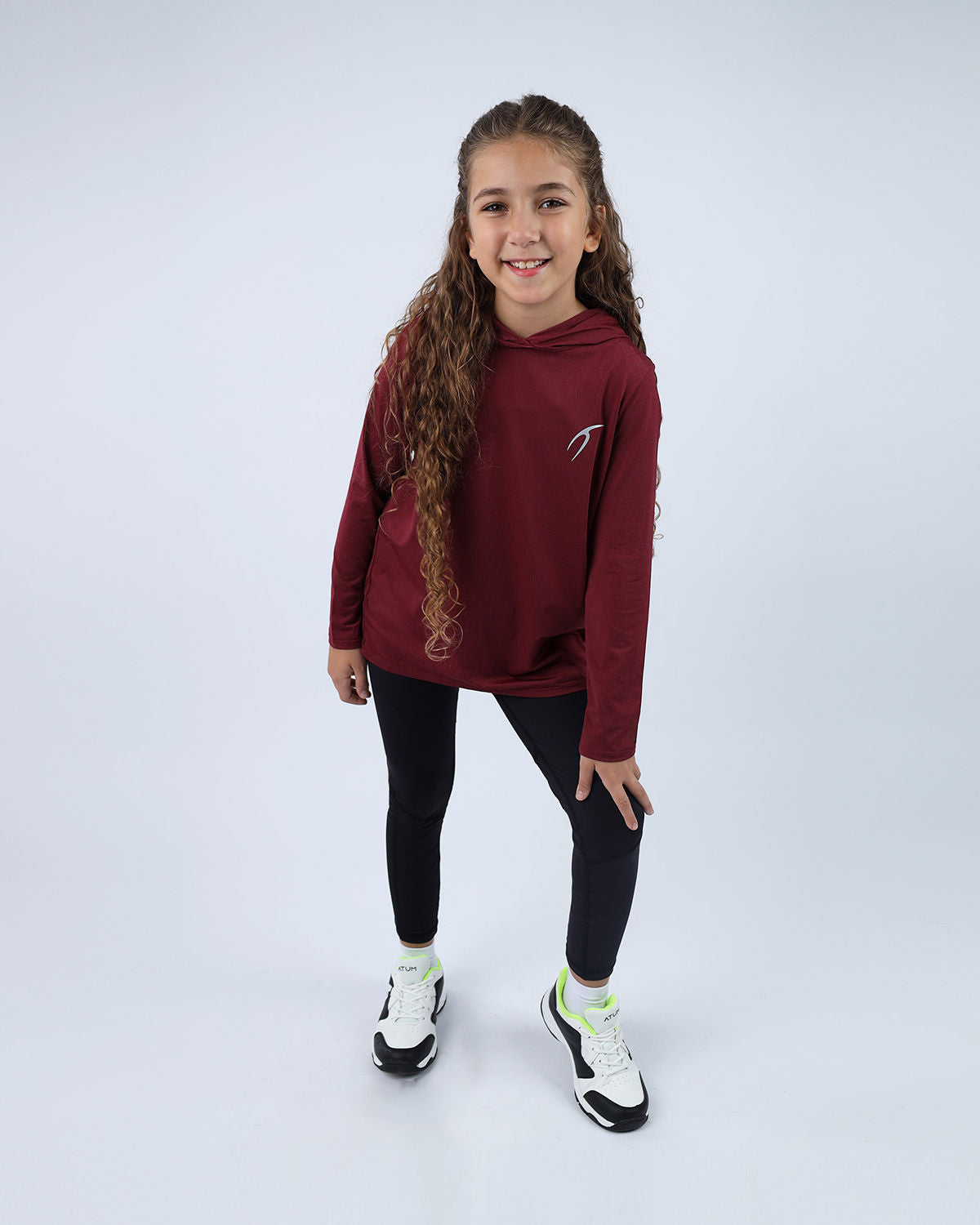 Vivid Long-Sleeve Burgundy Hoodie-Atum -48304593