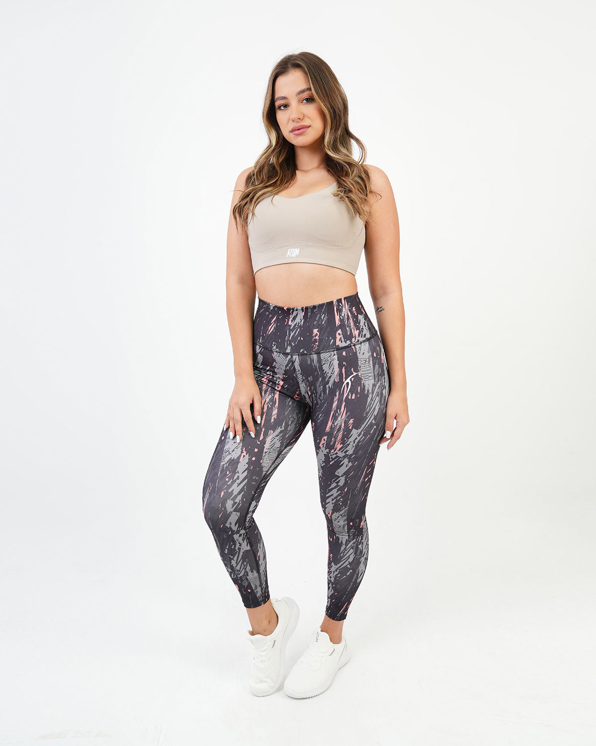 Marble Printed Gray Leggings-Atum -88042257