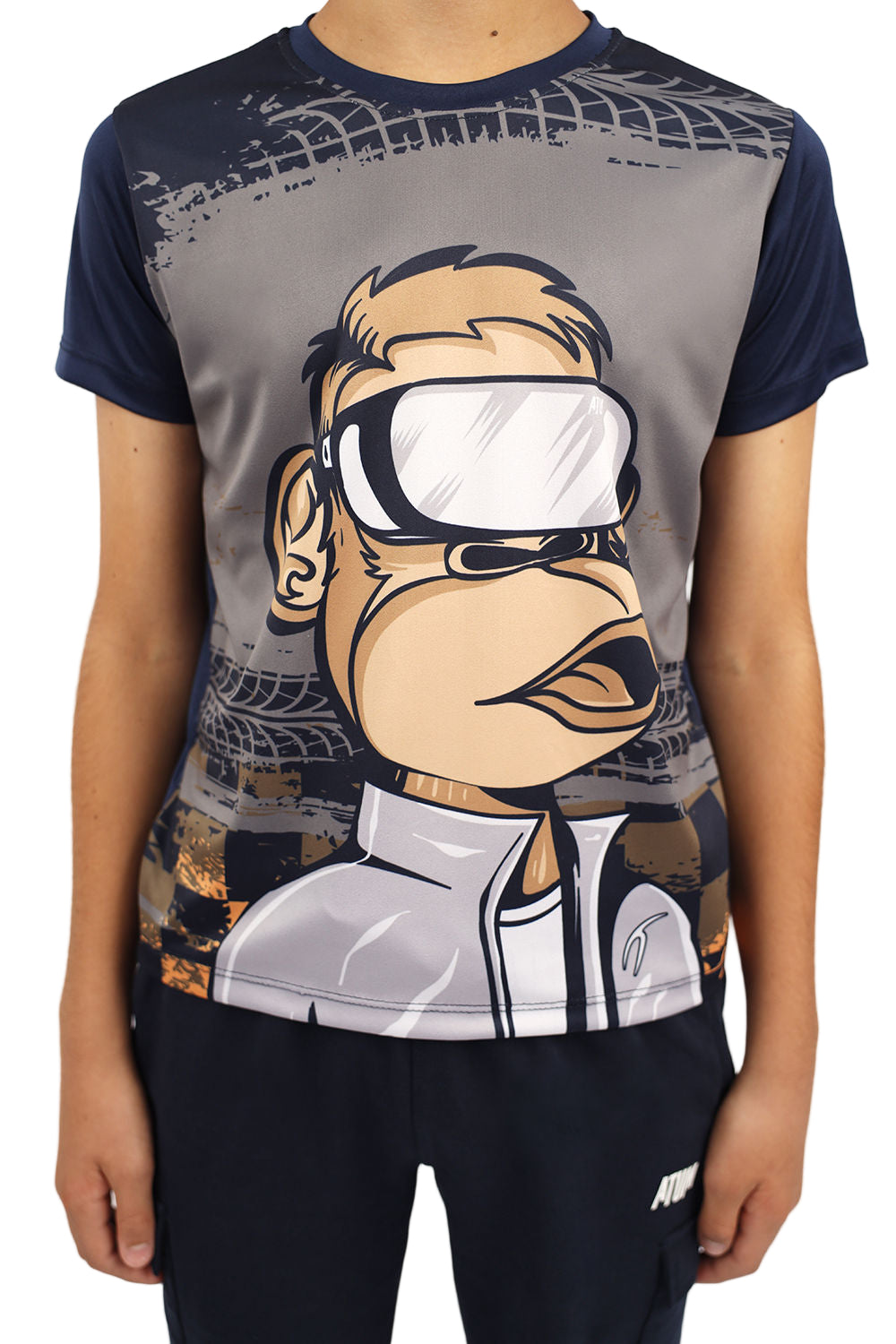 Monkey Graphic Boy's Navy T-Shirt-Atum -99900476
