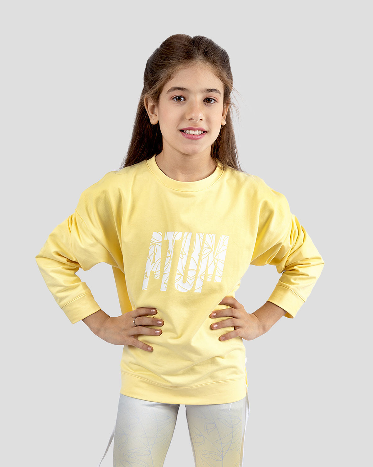 ATUM Egypt| Girl's Crop Sweatshirt Yellow