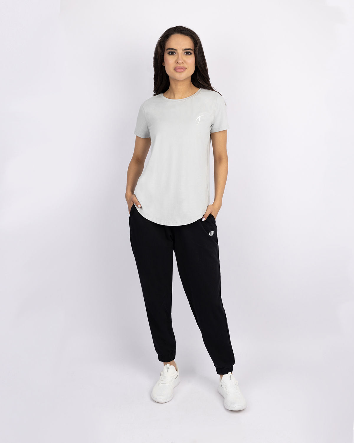Women's Sport Black Sweatpants-Atum -41892565