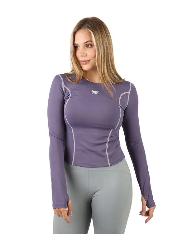 Streamline Long Slevess Women's Violet Top-Atum -22834877