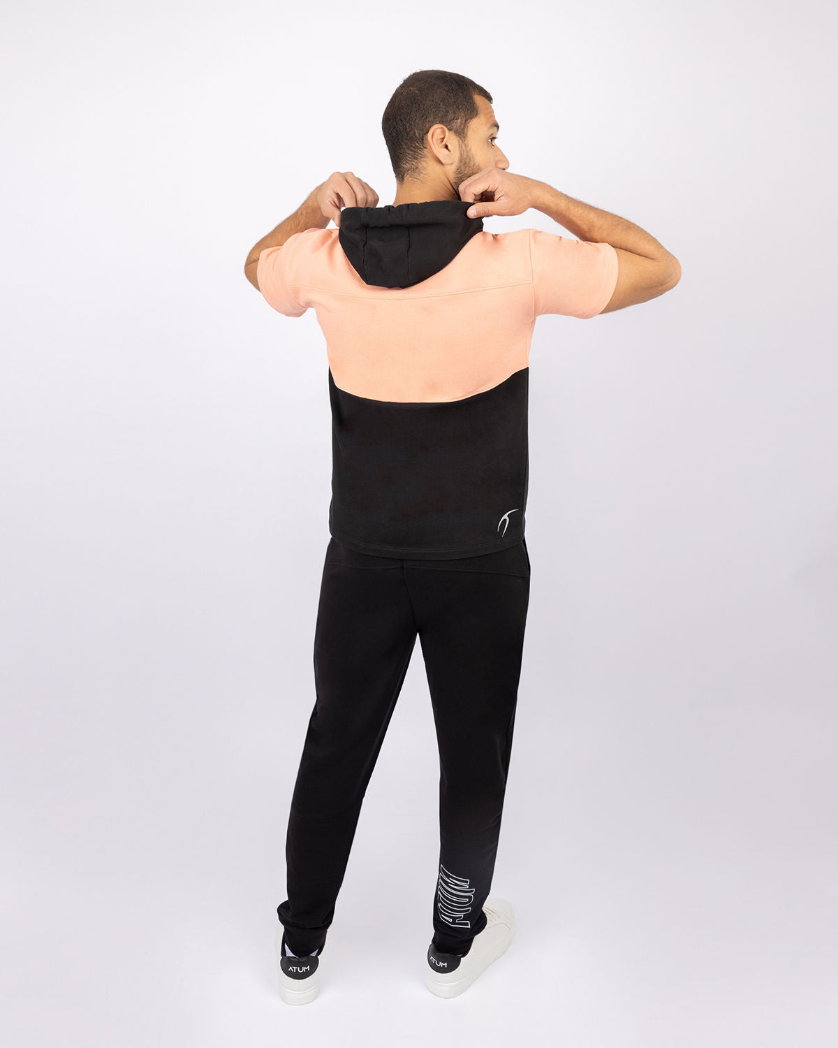 Half Sleeve Coral Hoodie-Atum -67068653