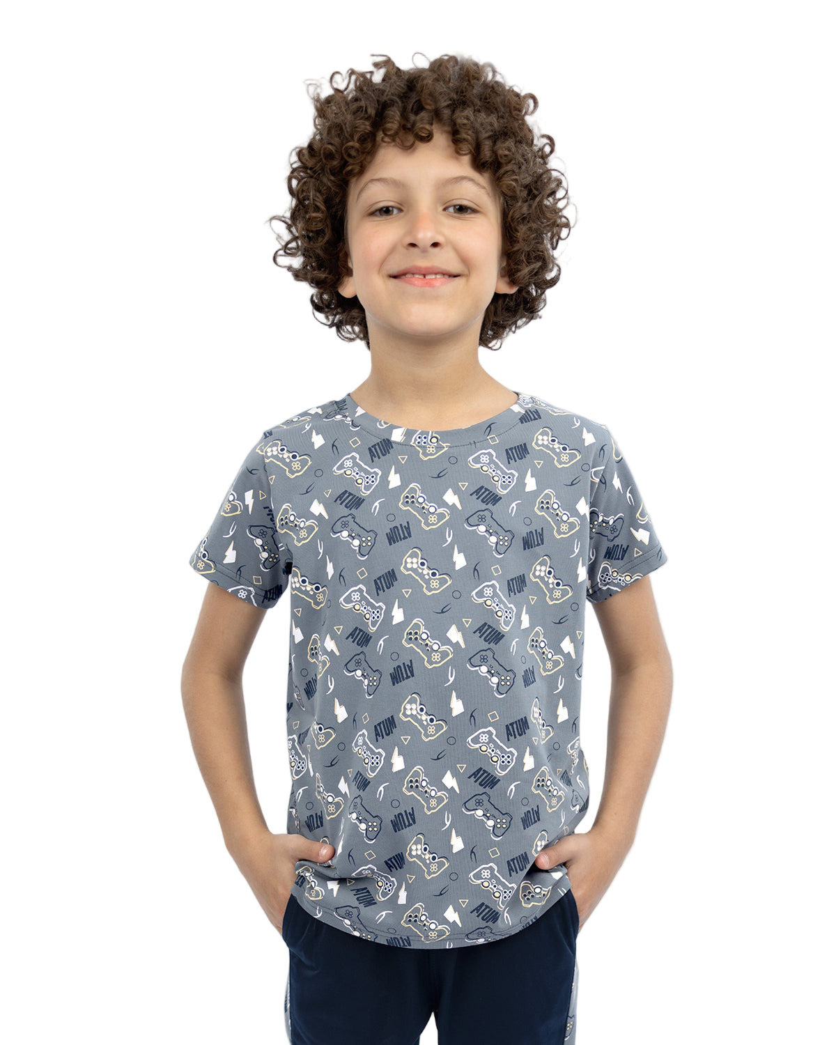 Printed Graphics Gray T-Shirt-Atum -89242981