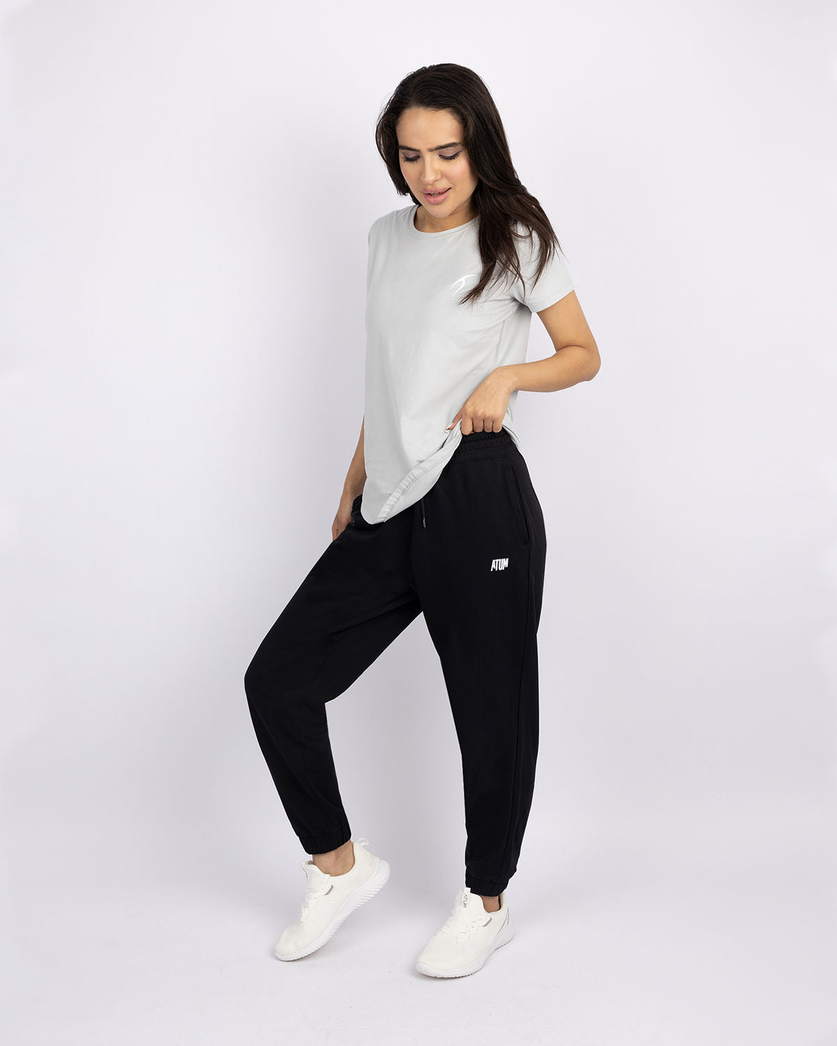 Women's Sport Black Sweatpants-Atum -88630913