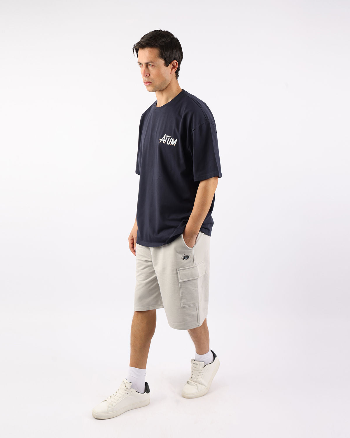 Essential Cargo Men's Gray Shorts-Atum -20957923