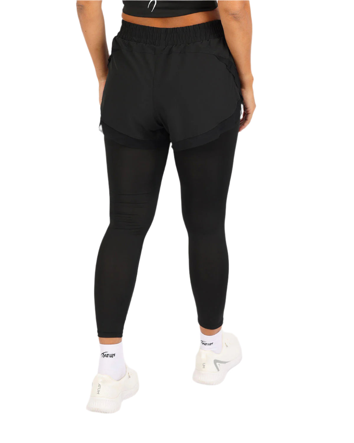 Pocket Wave Skort Black Leggings-Atum -57426849