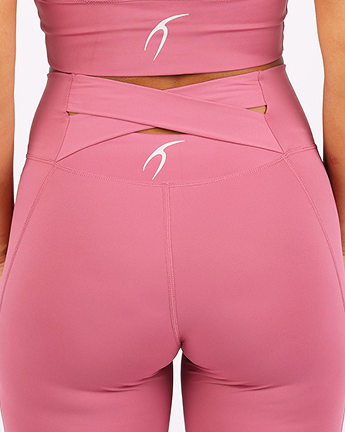 Curve Accent High-Rise Pink Leggings-Atum -55991561