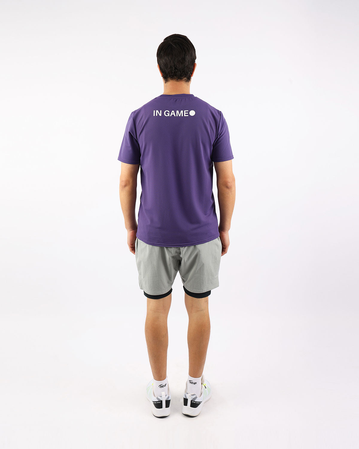 Crew Neck Short Sleeve Purple Athletic Top-Atum -40773407