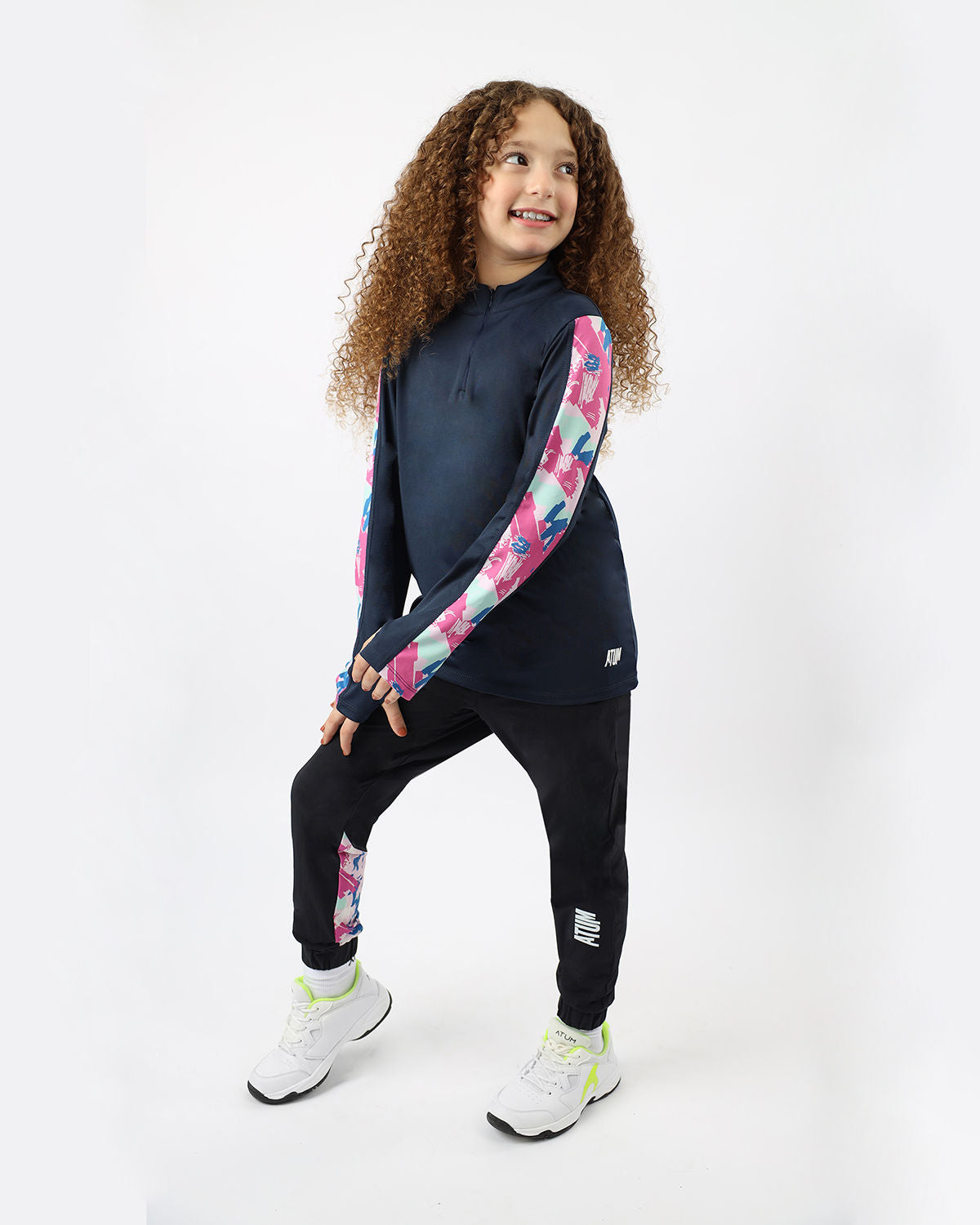 Girl's Trendy Midnight Blue Pants-Atum -68300301