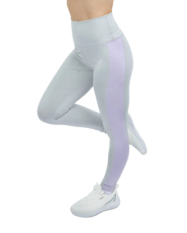 Flowery Plain Gray Leggings-Atum -15815189