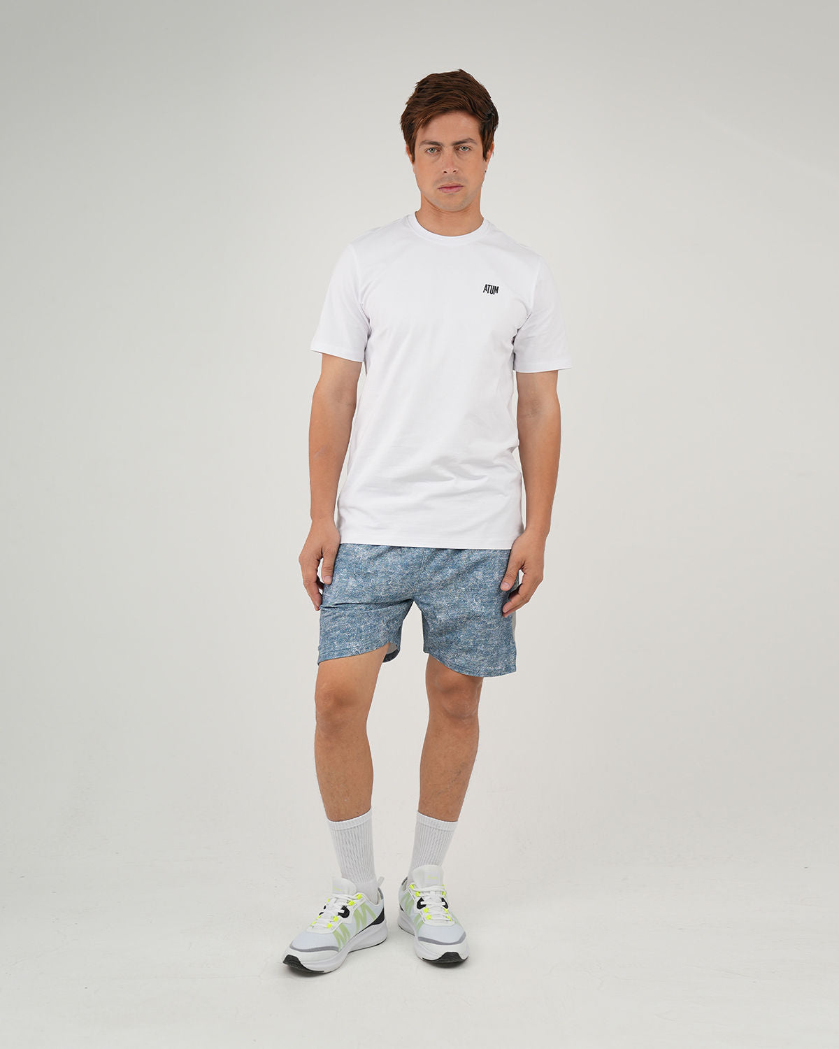 Printed Navy Training Short-Atum -381630