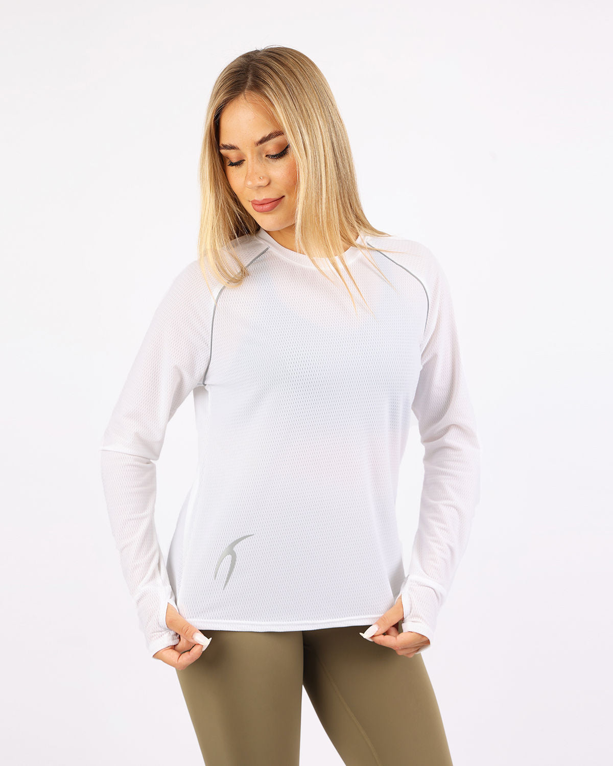 Long-Sleeve Training White Top-Atum -50458059