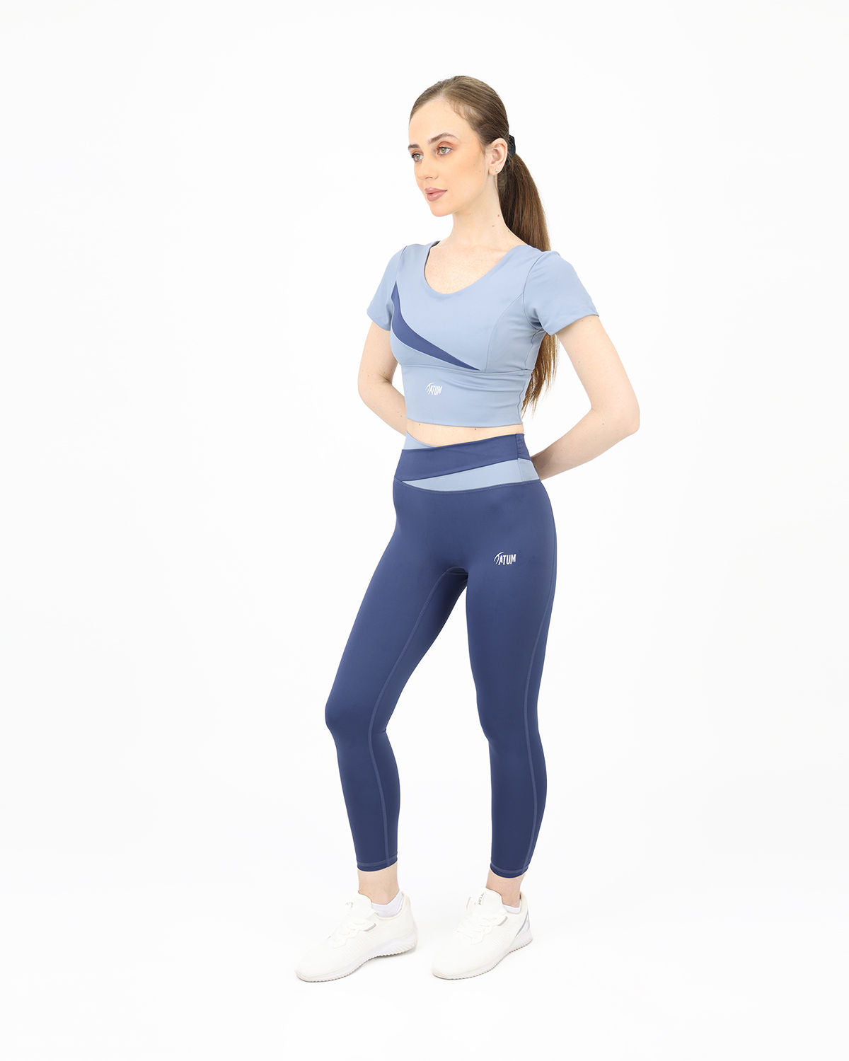Asymmetric Crossover Blue Top-Atum -44139656