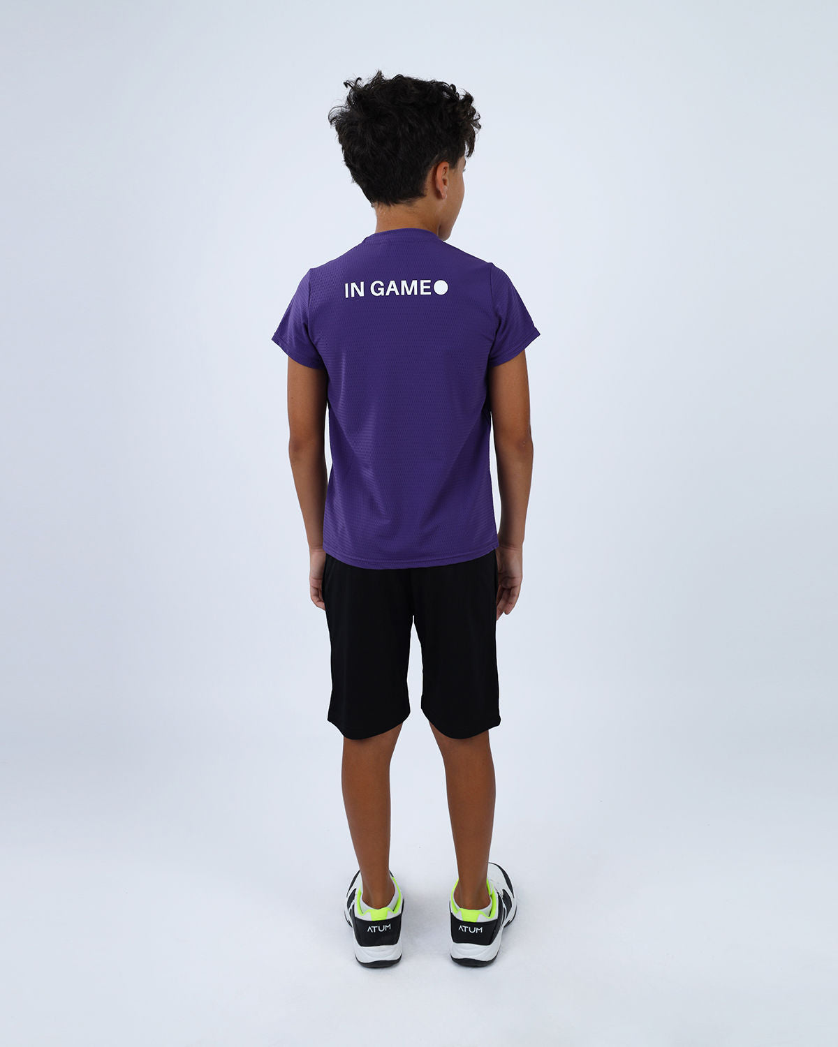 Crew Neck Short Sleeve Purple Breathable Top-Atum -89796679