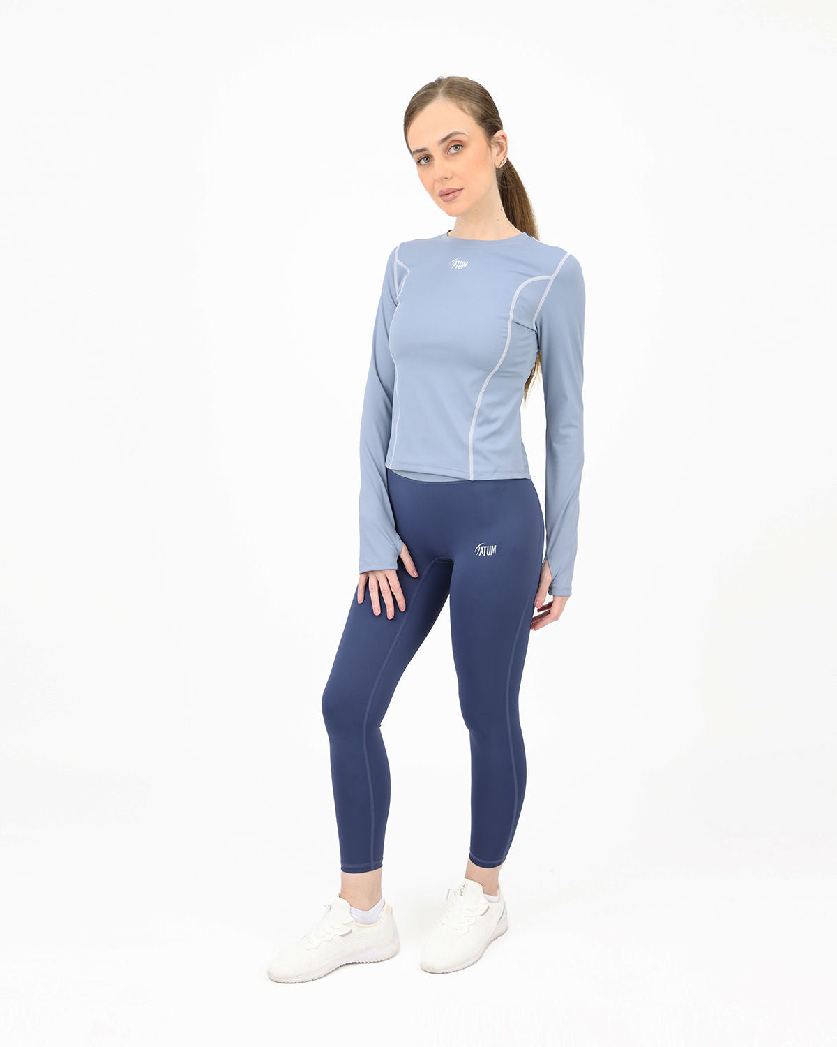 Streamline Long Slevess Women's Blue Top-Atum -2596490