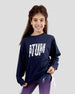 Girls Cropped Navy Sweatshirt