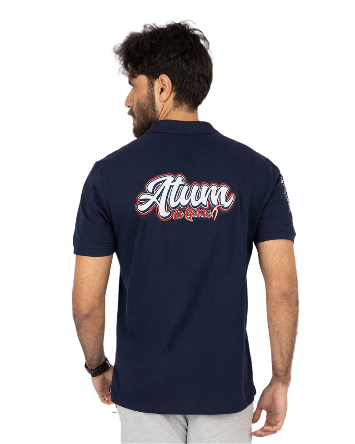 Men's Navy Polo Shirt-Atum -47651170
