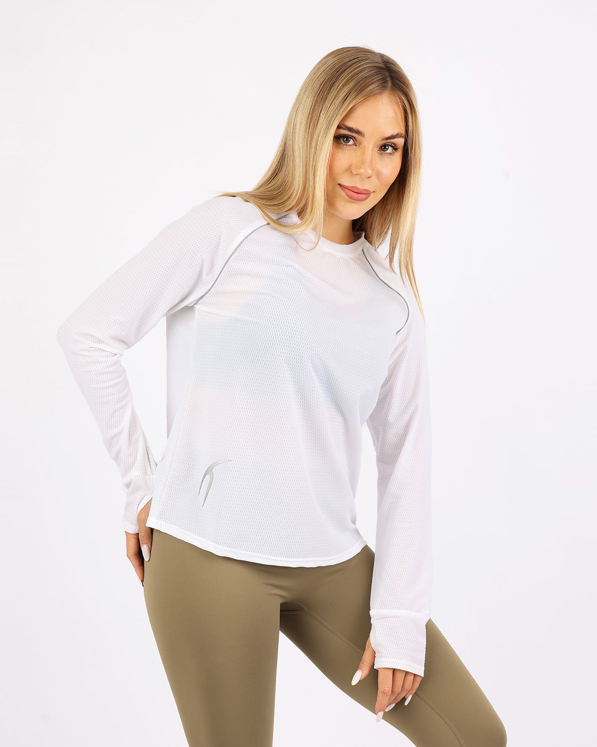 Long-Sleeve Training White Top-Atum -74198486