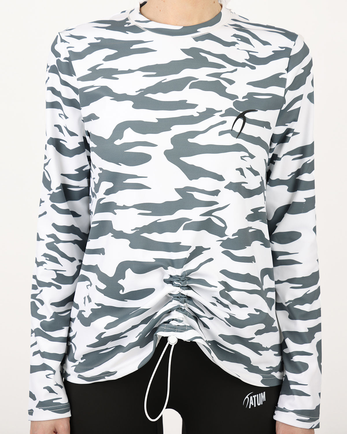 Cinchable Long-Sleeve Gray T-Shirt-Atum -98681686