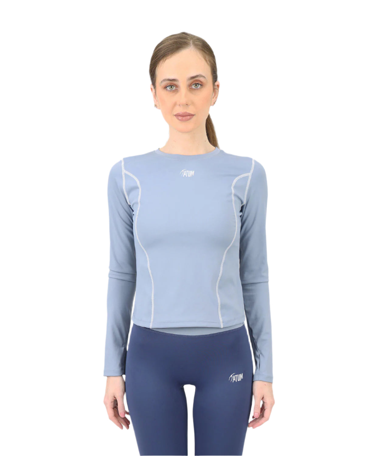 Streamline Long Slevess Women's Blue Top-Atum -92737776