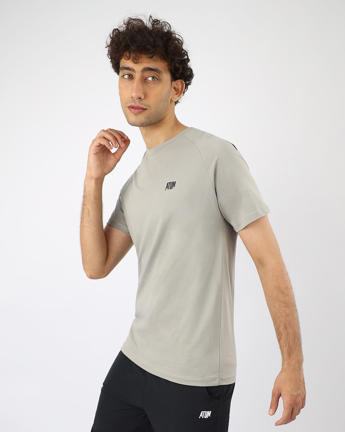 Men's Cotton Gray Teee-Atum -82367984