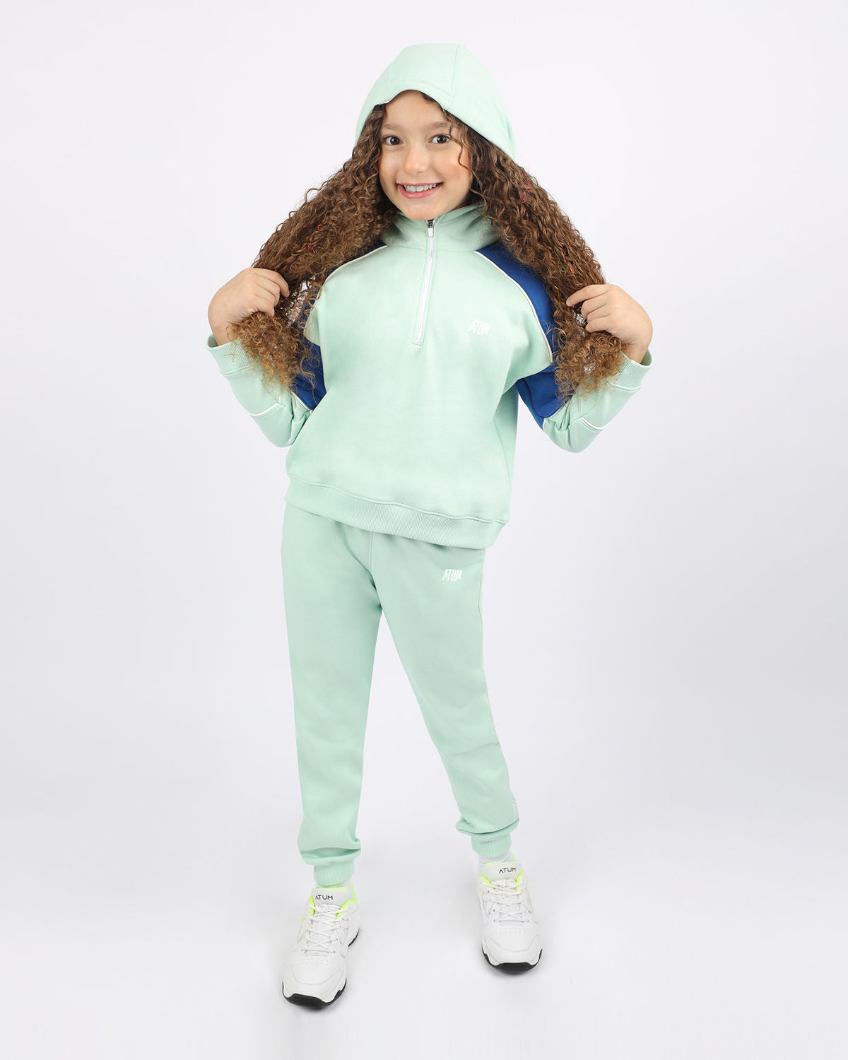 Girl's Quarter Mint Zip Hoodie-Atum -42960299