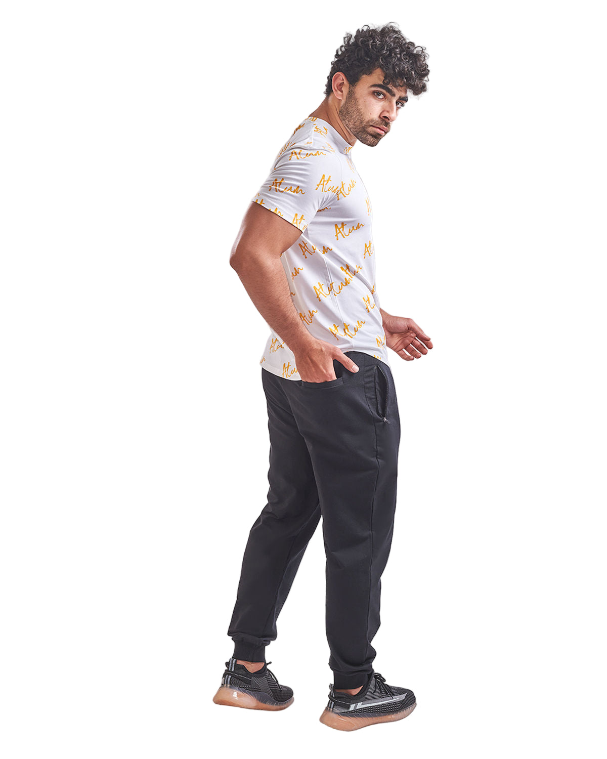 Men's Basic Printed White T-Shirt