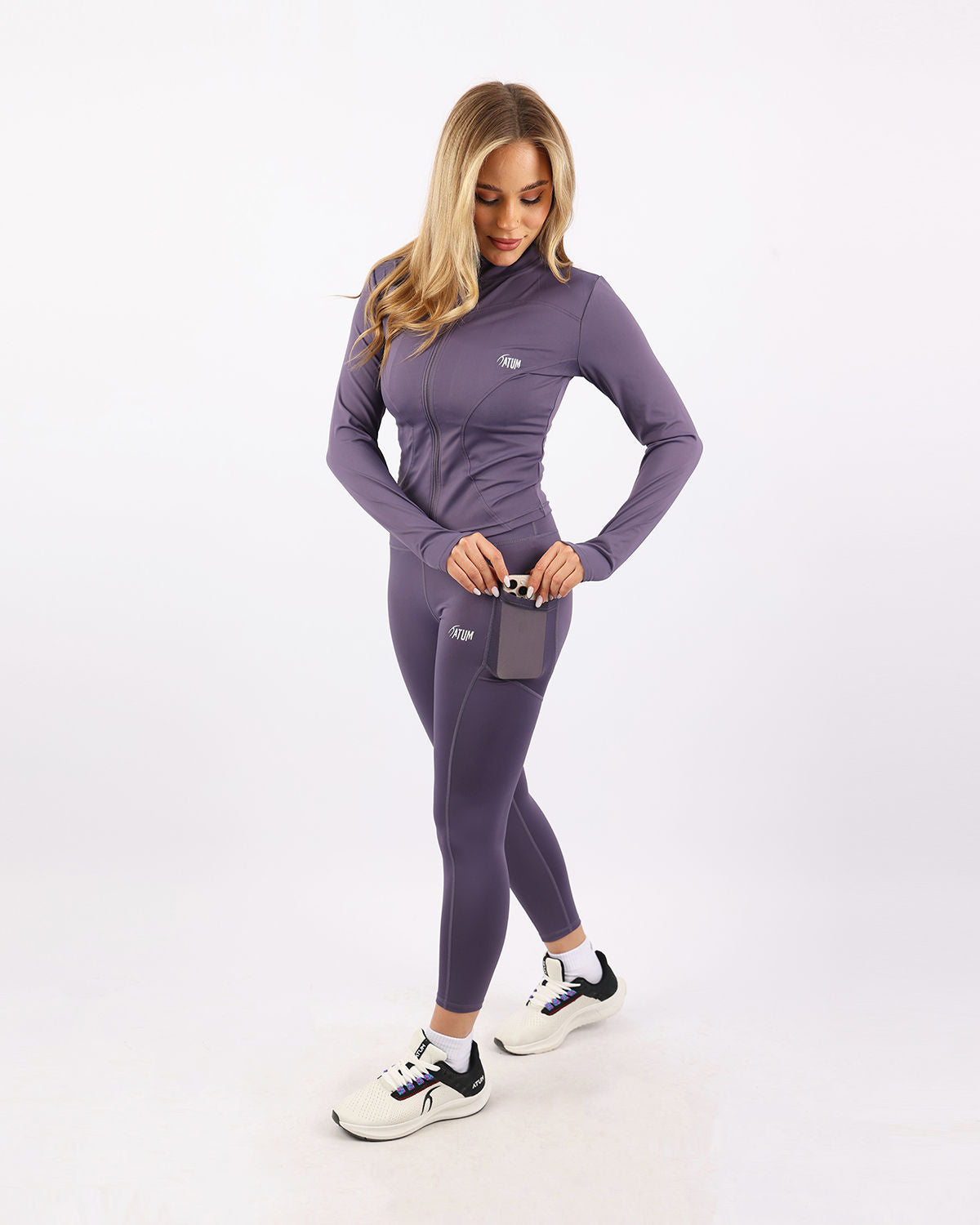 Pocket Flex Capri Purple Leggings-Atum -49730653