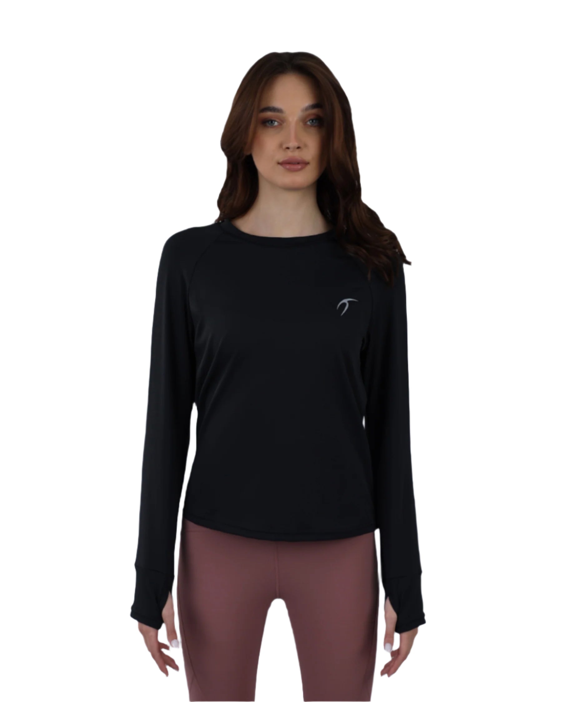 Slim Long Sleeve Black Printed Top-Atum -24748614