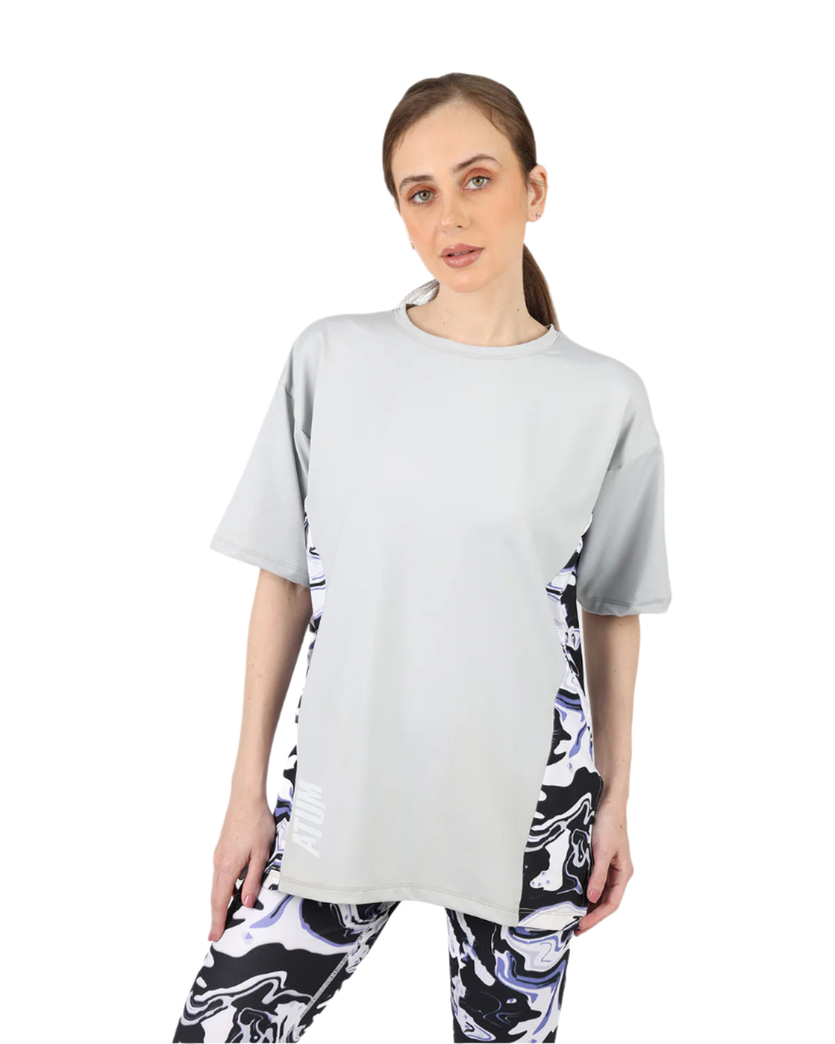 Women's Oversized Gray T-Shirt-Atum -54441891