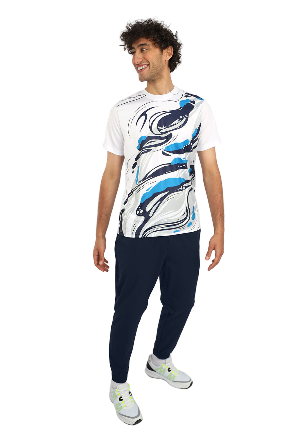Men's Crew-Neck White T-Shirt-Atum -22720825
