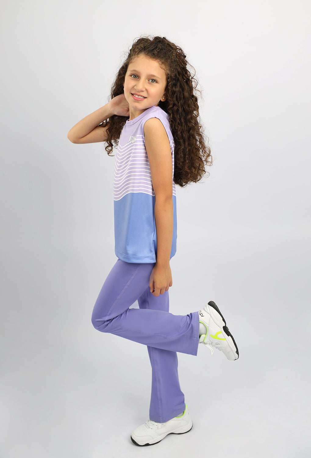 Girl's Open Back Purple Tank Top