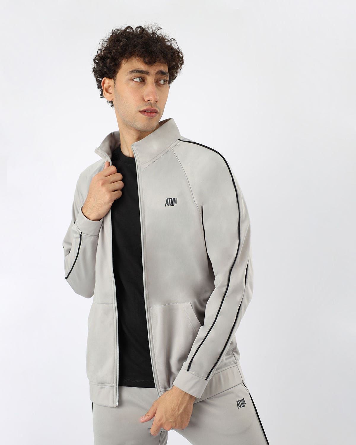 Men's Basic Light Gray Tracksuit-Atum -7071842