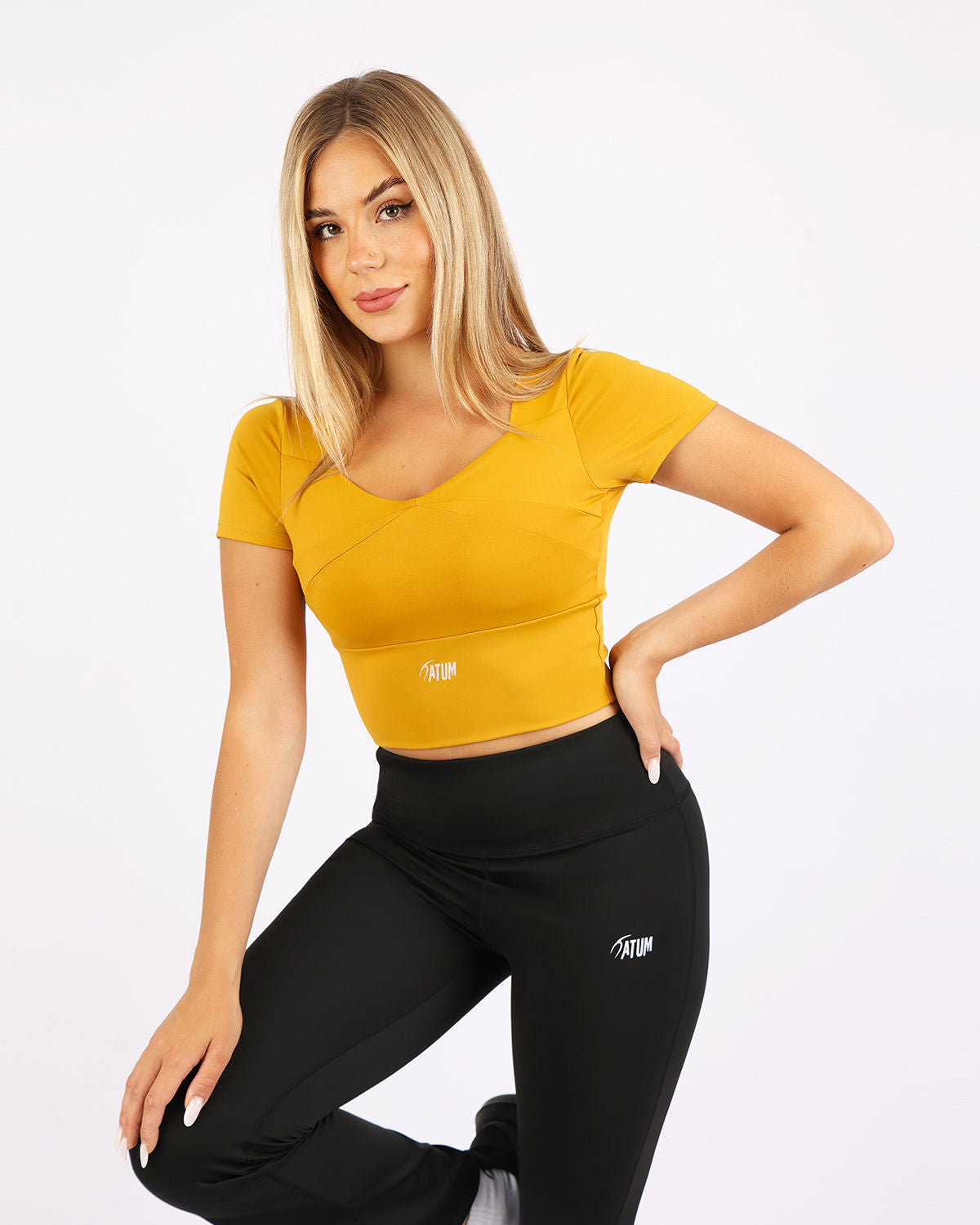Serenity Sculpt Yellow Crop Top-Atum -81503705