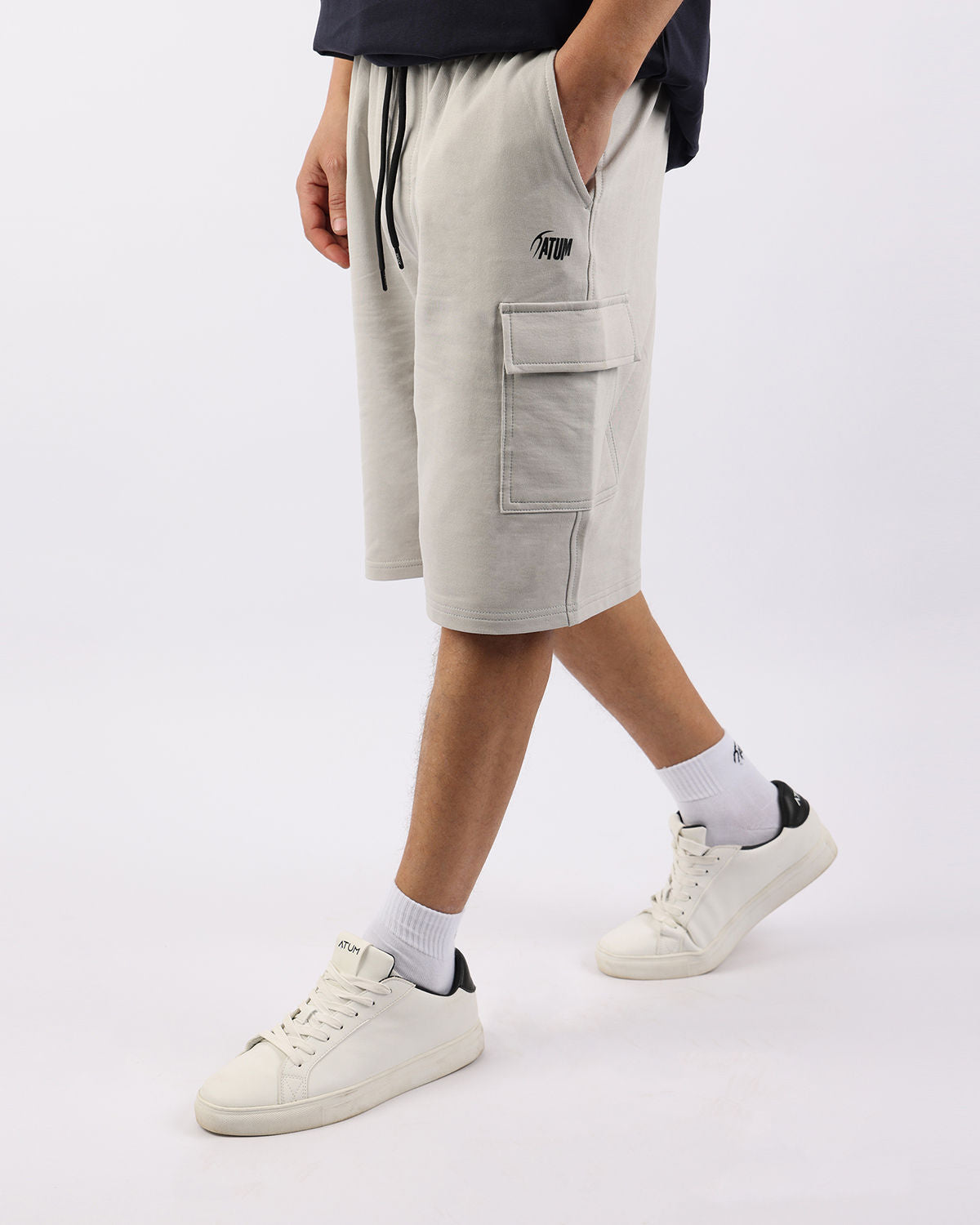 Essential Cargo Men's Gray Shorts-Atum -63693014