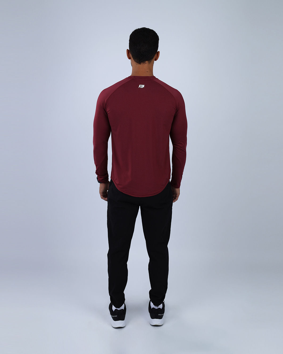 Long Sleeve Running Burgundy Tee-Atum -36866780