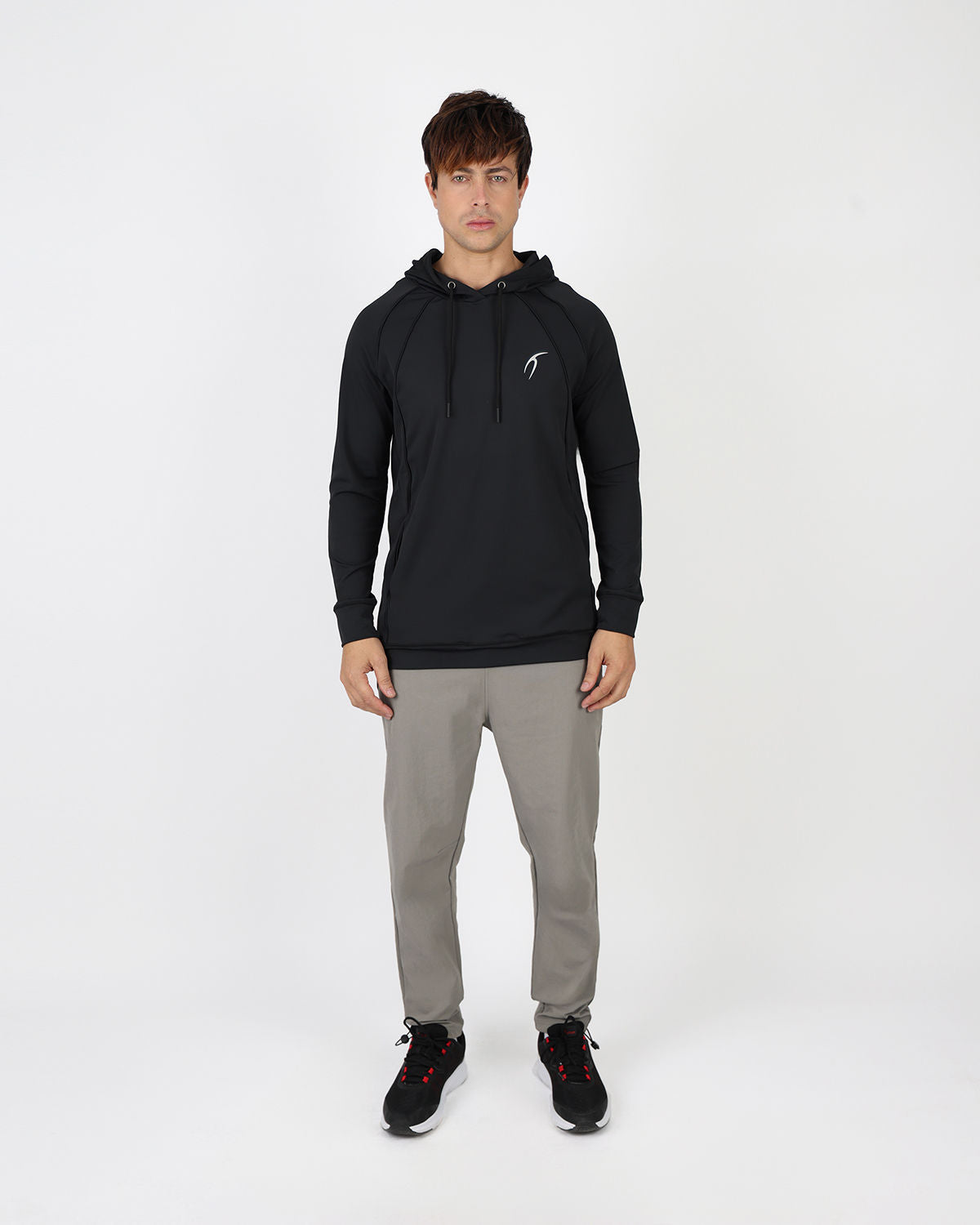 Long-Sleeve Training Black Hoodie-Atum -43725498