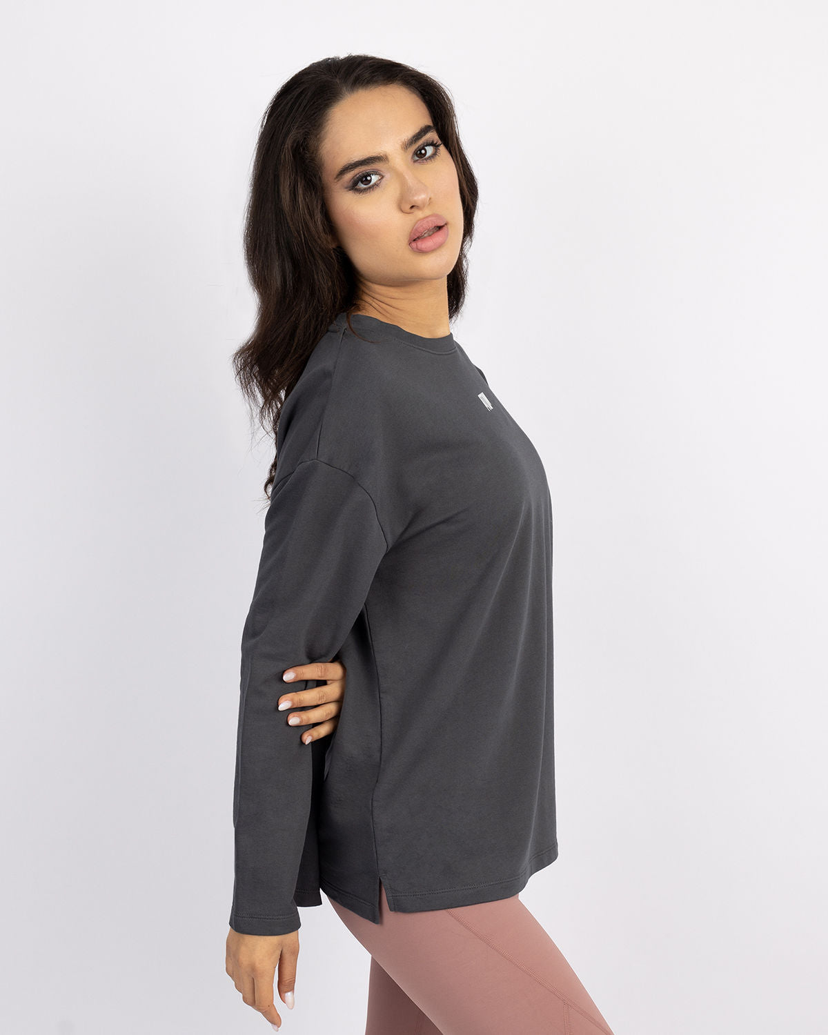 Elegance Oversize Gray T-Shirt-Atum -31688626