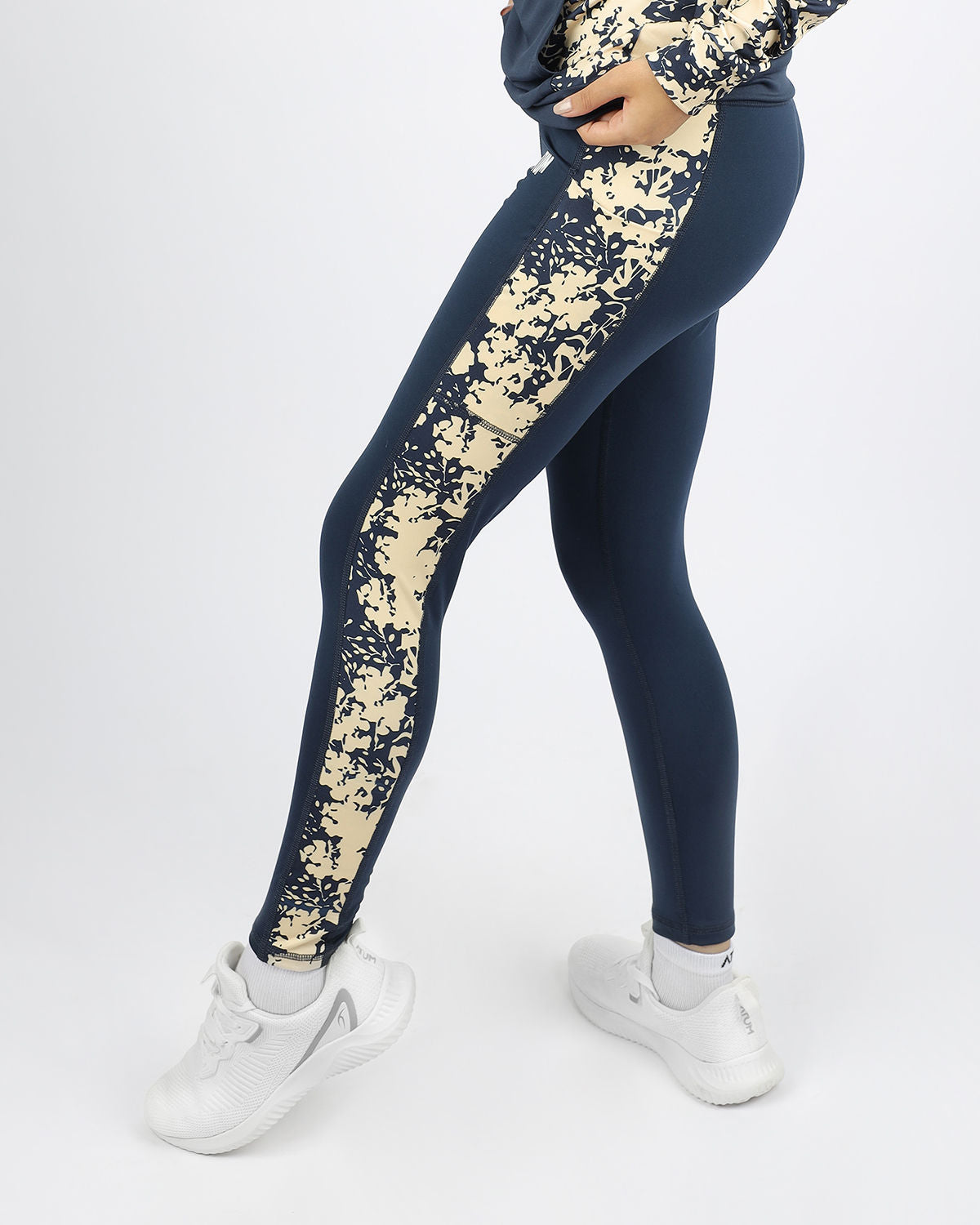 Printed Panel Navy Leggings-Atum -50664041