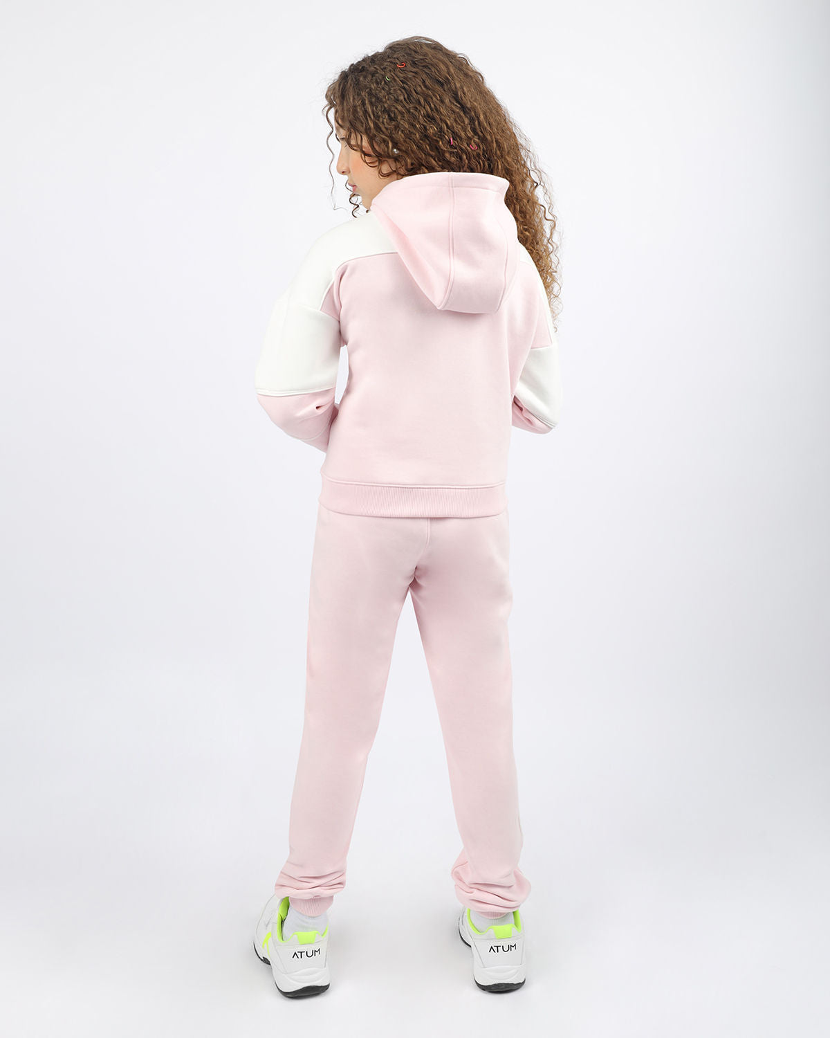Girl's Quarter Pink Zip Hoodie-Atum -71982602