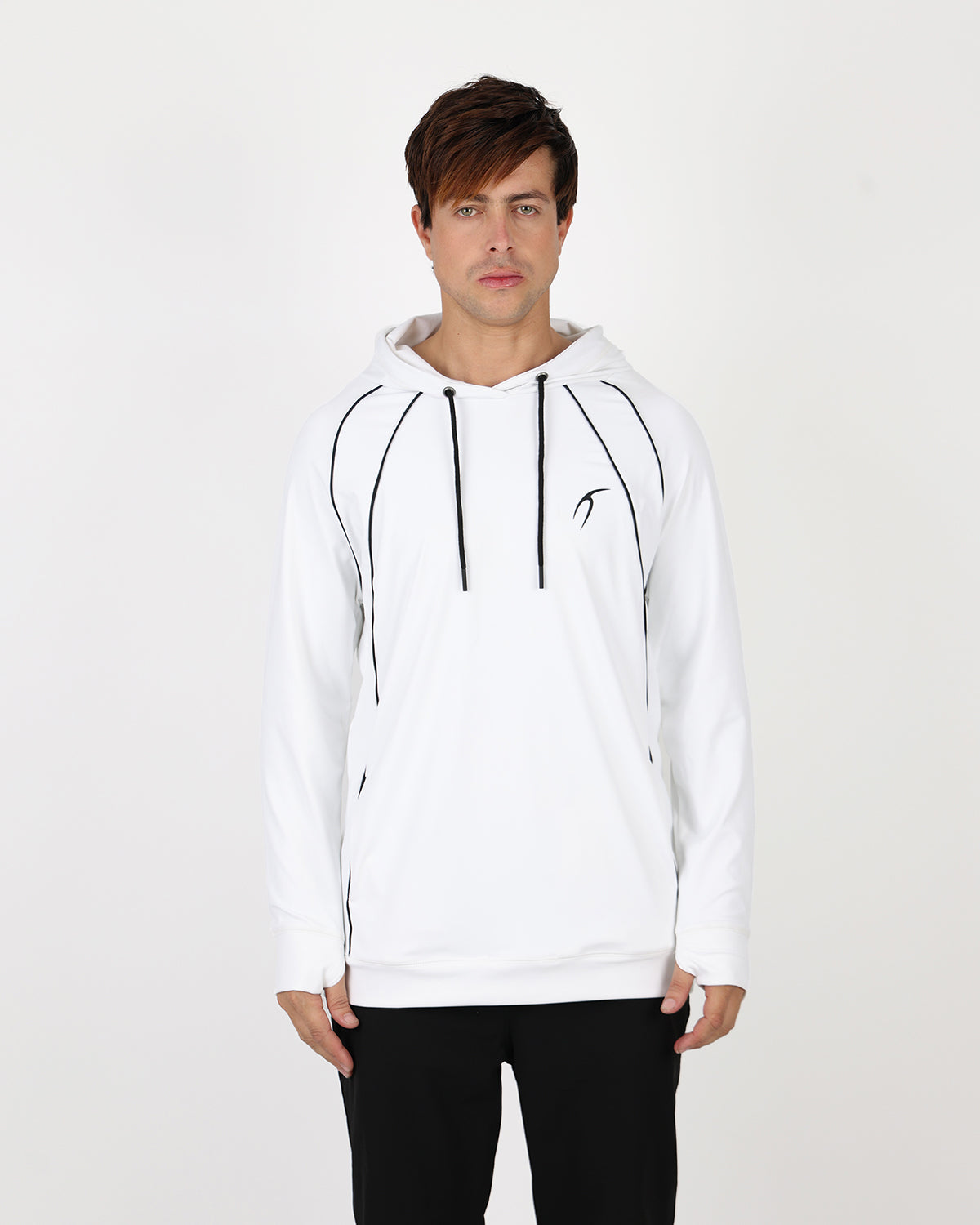 Long-Sleeve Training White Hoodie-Atum -77472764