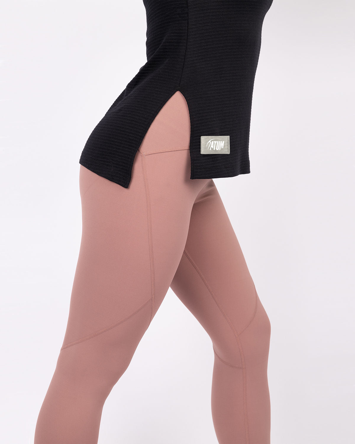 Cotton Rib Long Sleeve Black T-Shirt-Atum -52749901