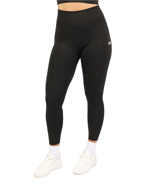 Curve Accent High-Rise Black Leggings-Atum -29633390