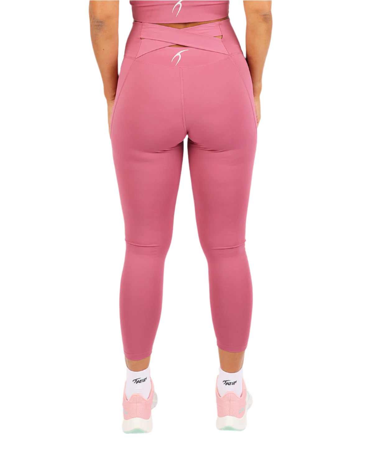 Curve Accent High-Rise Pink Leggings-Atum -91008301