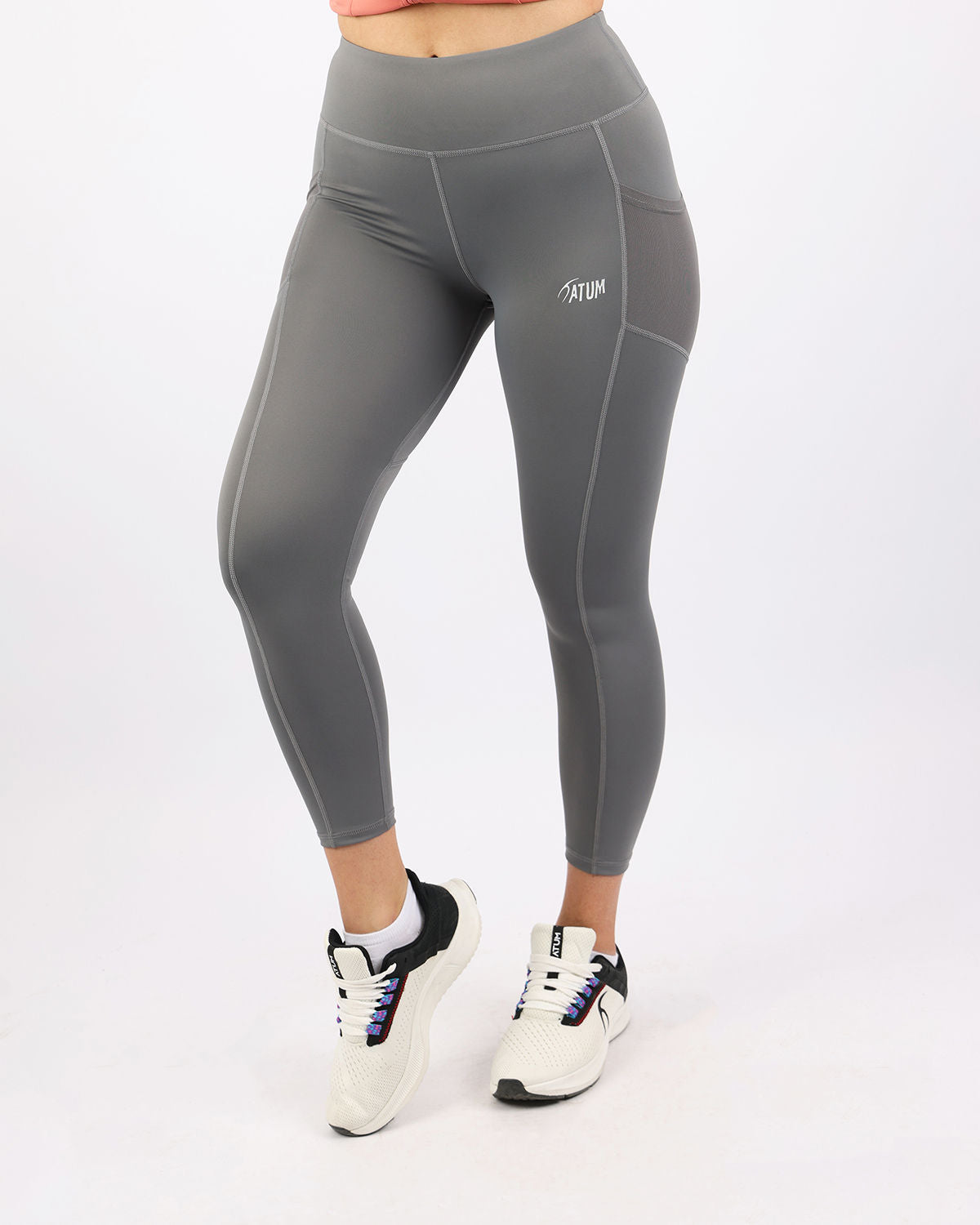 Pocket Flex Capri Gray Leggings-Atum -752937