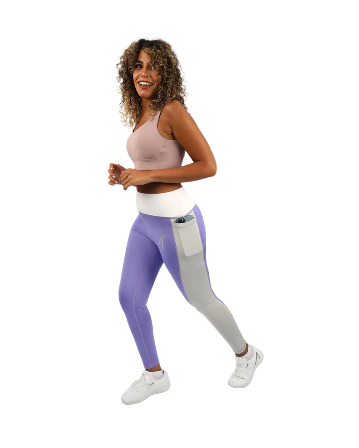 High Waist Women's Purple Leggings-Atum -57056223