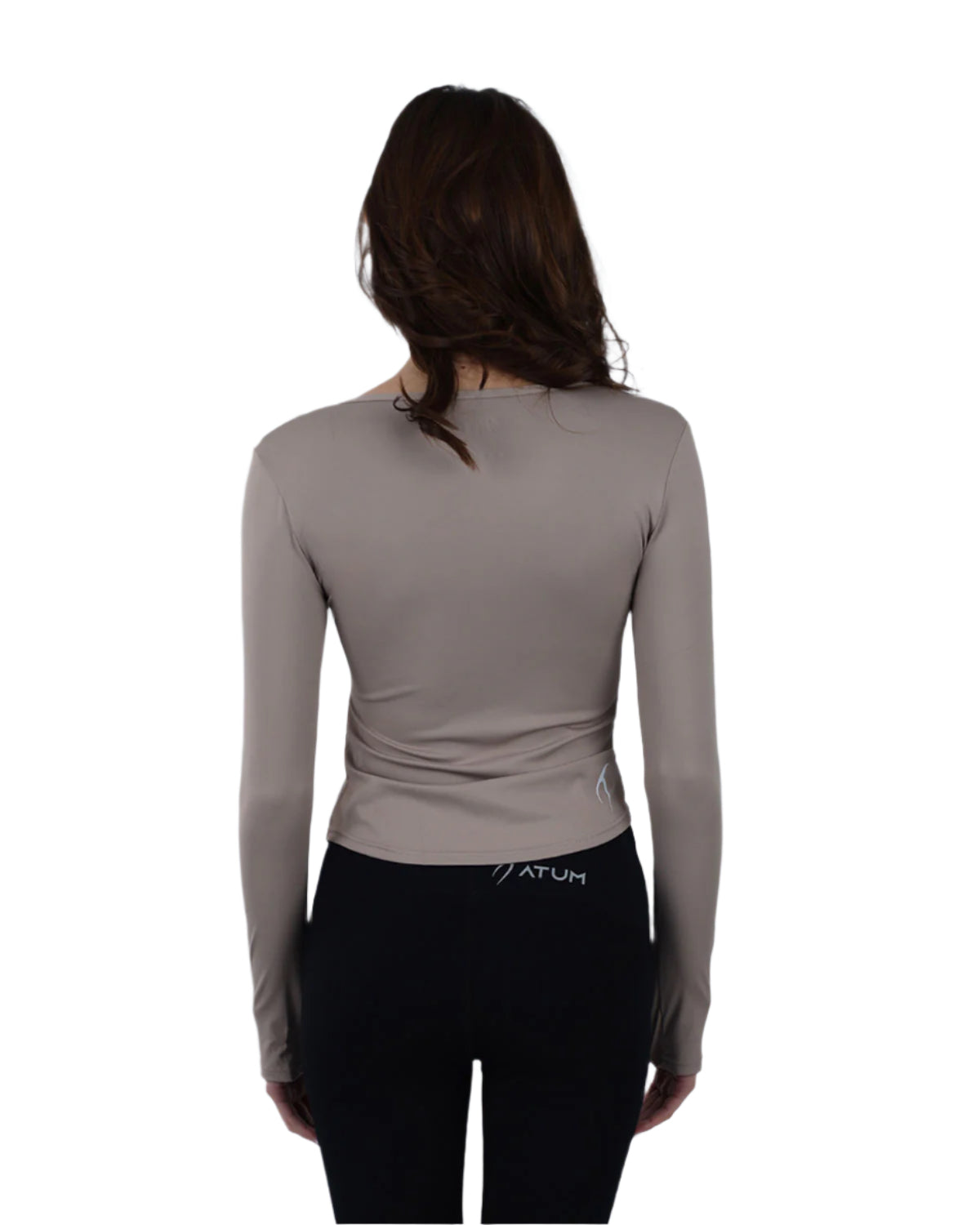 Elegance Women's Coffee Long-Sleeve Top-Atum -45301405