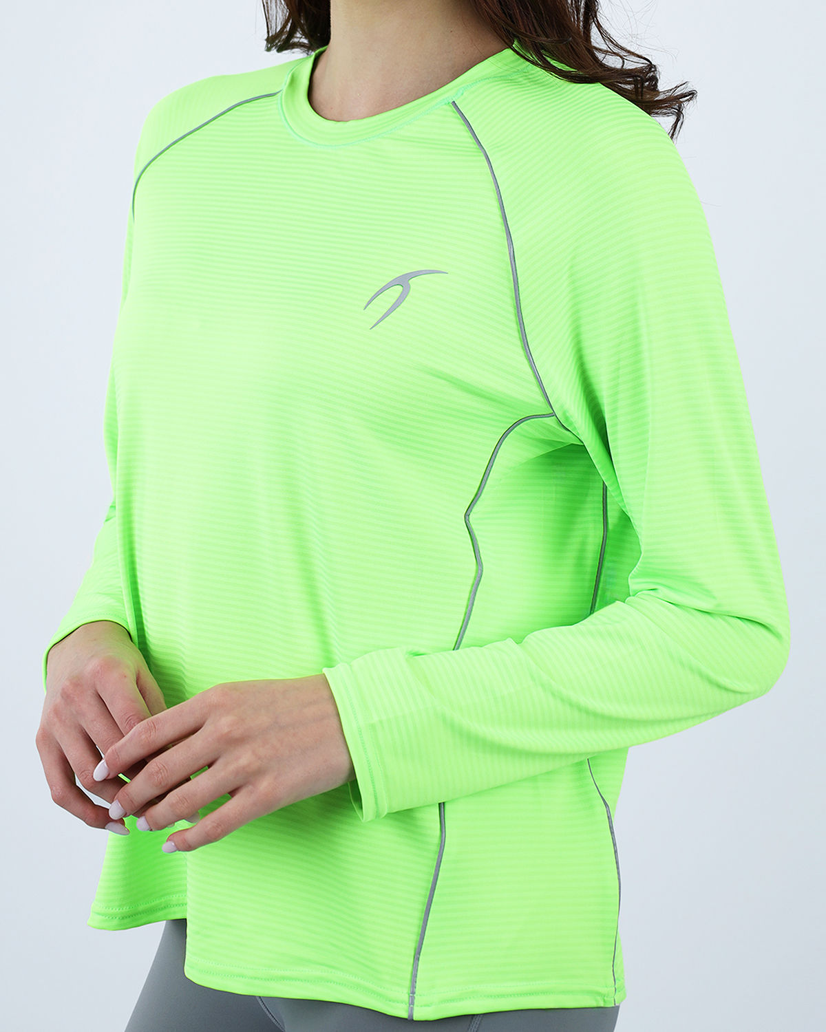 Slim Long Sleeve Lime Green Top-Atum -40061316